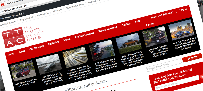 The Truth About Cars, one of the sites on the network affected.